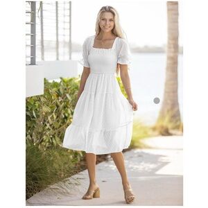 White Amazon Midi Dress